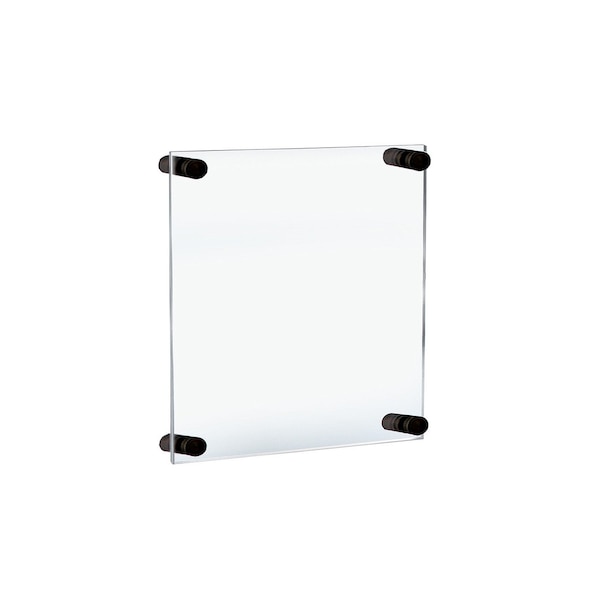 Floating Acrylic Wall Frame with Black Stand Off Caps